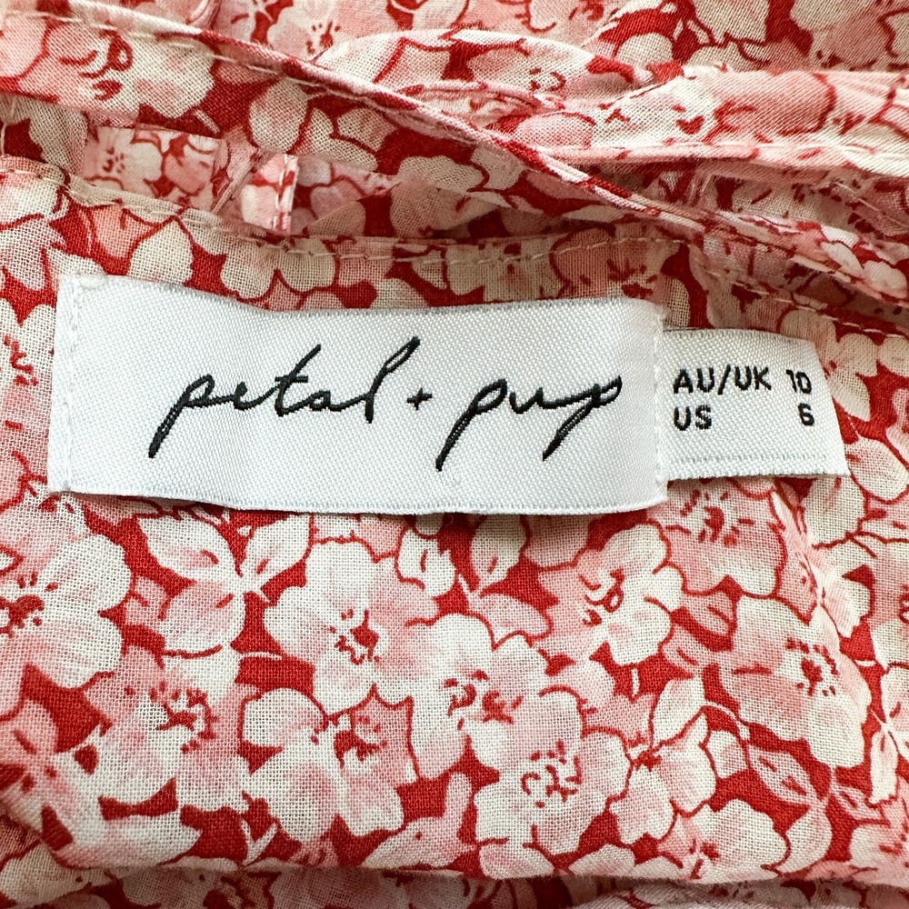Petal & Pup Blush Pink Floral Ruffle Midi Dress - Picture 9 of 11